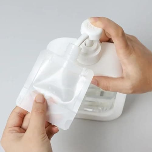 Reusable Travel Containers for Liquids 10pcs White Plastic Pouches 30-100ml Leakproof Toiletry Containers Baby Travel Nappy Bag Accessory(100ml) — view 6