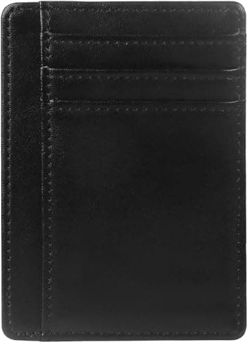 TRIXES Black Vegan Leather Card Holder with RFID Blocking