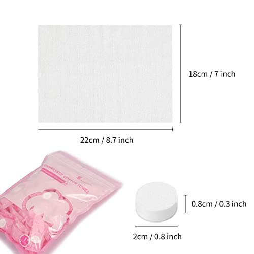 Classycoo Compressed Towel, 100 PCS Disposable Face Wipes, portable Tablets Cotton Tissue for Travel, Camping, Hiking, Sport, Beauty Salon, Home Hand Cleaning and Outdoor Activities, Pink — view 5
