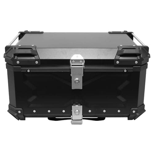 BIKE IT Aluminium Motorcycle Top Box Luggage Top Case with Security Lock Universal Fitting Plate (65L) — view 3
