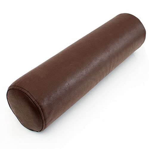 YUR Cylinder Foam Neck Bolster Cushion with Non-Slip Velcro,Pillow for Neck Back Lumbar Spine Knee Support Cushion for Sofa/Chair/Car,Pain Relief, Brown, 12x40cm