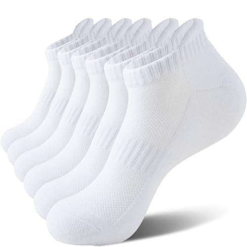 Josnown Men’s Trainer Socks 6 Pack – Cushioned Running & Gym Ankle Socks