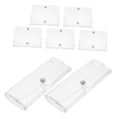 VALICLUD Portable Plastic Glasses Case Hard Shell Magnetic Button Eyeglass Storage Box Travel Organizer 7Pack