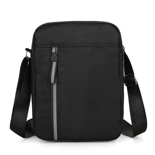 Aucuu Men's Shoulder Bag, Oxford Crossbody Bag, Waterproof Men's Small Side Bag, Casual Handbag, Messenger Bag with Zipper and Adjustable Strap, Lightweight Chest Sling Bag for Daily Use, Work, School