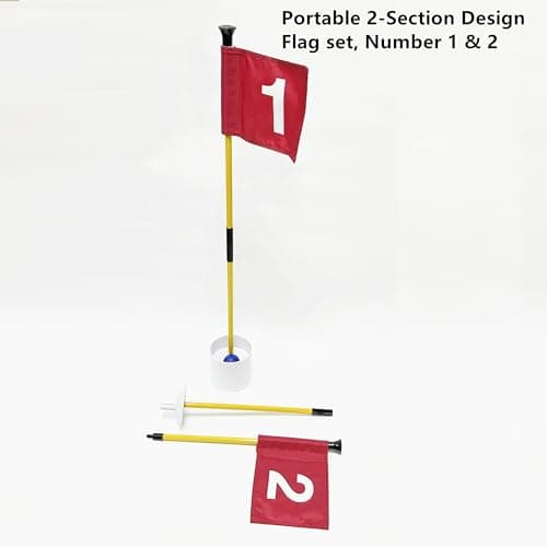 HH-GOLF Mini Golf Course for Beach Backyard Putting Game, 2 Adjustable Putters, 2 Golf Flags & Putting Hole Cups, 2 Balls, 1 Digger and 1 Travel Bag — view 2