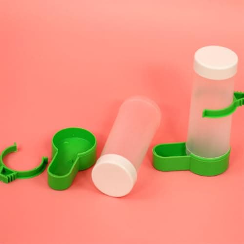 10 Pack Green Plastic Bird Feeding Cup for Parrots and Small Birds — view 3