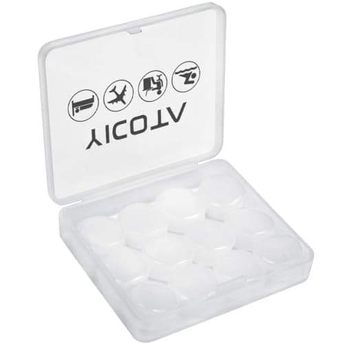 YICOTA 6 Pairs Silicone Ear Plugs Waterproof Moldable Wax Earplugs Reusable Noise Cancelling Soft Ear Plugs for Sleeping Snoring Swimming Airplanes Concerts-Blue (White)