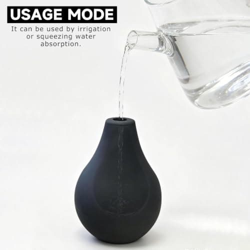 SKHAOVS Enema Bulb Douche Comfortable Silicone Enema Kit for Men Women, Reusable Douche Kit with 2 X Reusable Silicone Slim Nozzle and 1 X Cleaning Brush,160 ML Rubber Washing Cleaning Kit (Black) — view 5