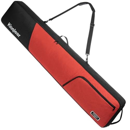 Kioqiear Reinforced Padded Snowboard Bag Perfect for Airplane Travel for Snowboard, Goggles, Gloves, Ski Boots, Available Length in 155cm, 165cm (155th Red)