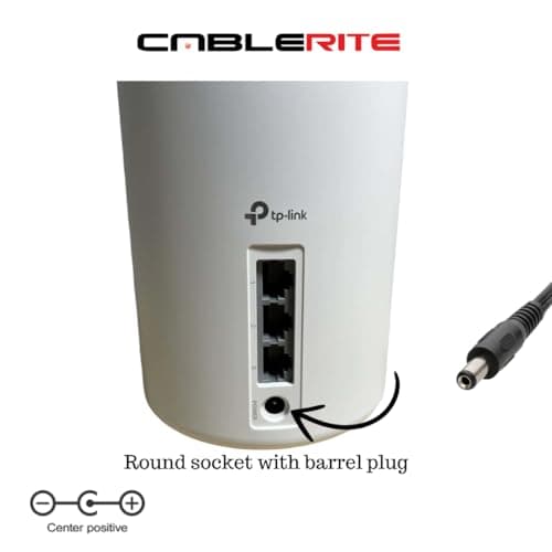 Cablerite Power Adapter for TP-Link Deco Mesh WiFi, 12V 2A, Compatible with S4, M3, M4, M5, M9, P9, X20, X55, X60, X68, XE75, X90, X4300 — view 5