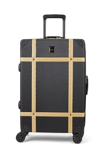Rock Vintage Medium 57L Hard Shell Suitcase - Black & Gold — view 2