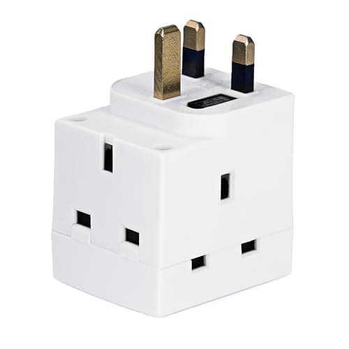 STATUS 3 Way Multi Plug Adaptor, White