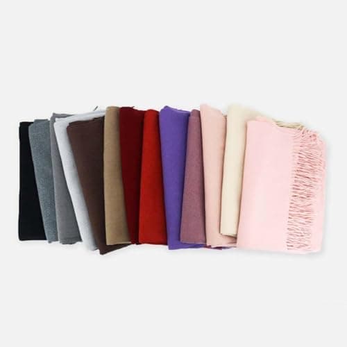 scarf for women uk Scarves for Women Lightweight Wool Scarf For Soft Feel Pashmina Shawl Wrap Solid Color Fashion Winter Ladies Scarves Gifts for Women womens shawls and wraps Turquoise — view 4