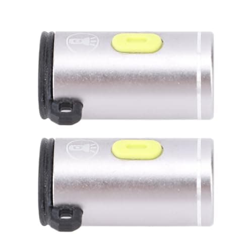 ASHATA 2Pcs USB C LED Flashlight for Outdoor Camping (Silver) — view 3