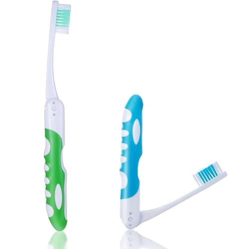 2Pcs Folding Travel Toothbrush Set - Portable Soft Bristle for Hiking, Camping, and Traveling