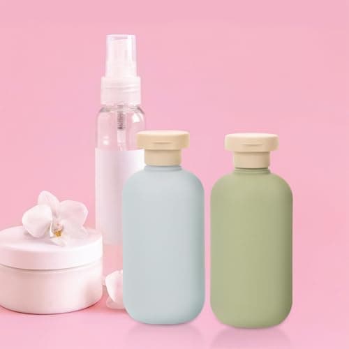 COMNESTBI 2pcs Refillable 300ml PE Flip Cap Shampoo and Conditioner Bottles — view 6