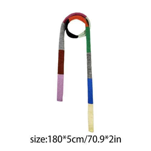 GMBYLBY Women Skinny Scarf Thin Colorful Belt Wool Long Tie Scarf Bag Handle Wrap Choker Knitted Scarf for Photo Long Scarf — view 5
