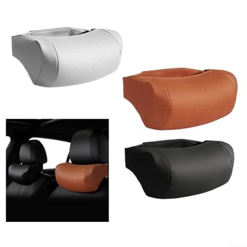 Car Neck Pillow Memory Foam - Ergonomic Cervical Support for Pain Relief & Fatigue Reduction - Breathable Headrest Cushion with Adjustable Straps for Wide Fit(White) — view 6