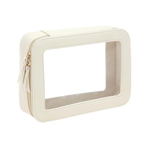 Clear Makeup Bag Travel Toiletry Bag for Women Waterproof Clear Cosmetic Bags with Double Zipper for Ladies Girls