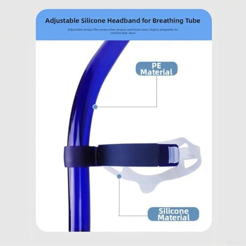 Front Mounted Swimming Snorkel For Adults And Kids, Adjustable Silicone Breathing Tube For Freestyle Technique, Pool In Blue(Blue) — view 5