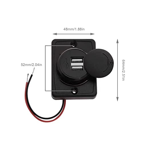 YINETTECH 2pcs 3.1A Car Dual USB Charger Adapter 2 Port USB Charging Socket Charging Panel Mount 12V-24V for Mobile Phone Tablet Android Devices PDA GPS — view 4
