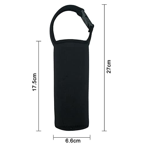 Black Water Bottle Sleeve Neoprene Pouch for Outdoor Hiking Travel, 550ml — view 2