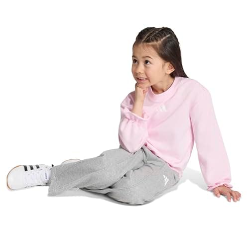 adidas Girl's Seasonals Ruffles Sweatset Little Girls Track_Suit, clear pink/white, 3-4 Years — view 4