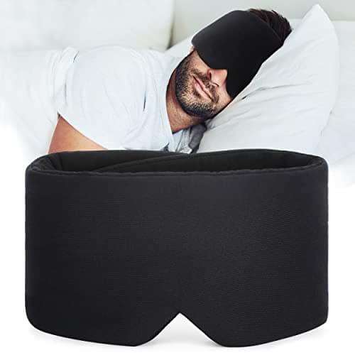 FRESHME Sleep Mask Blackout Black Handmade Cotton Sleep Mask for Women Men