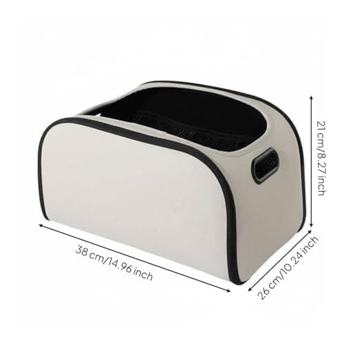Sharplace Vehicle Storage Organizer Car Cargo Box Foldable PU Leather Large Storage Solution Suitable for Vehicle Organization Road Trips Workspaces, White — view 6