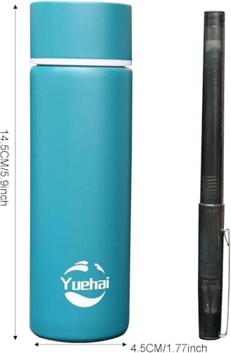 Stainless Steel Water Bottle, Mini Flask 150ML,Coffee Vacuum Small Flasks Small Capacity Portable Travel Drink Water Bottle Insulated Cup (Matte Blue) — view 2