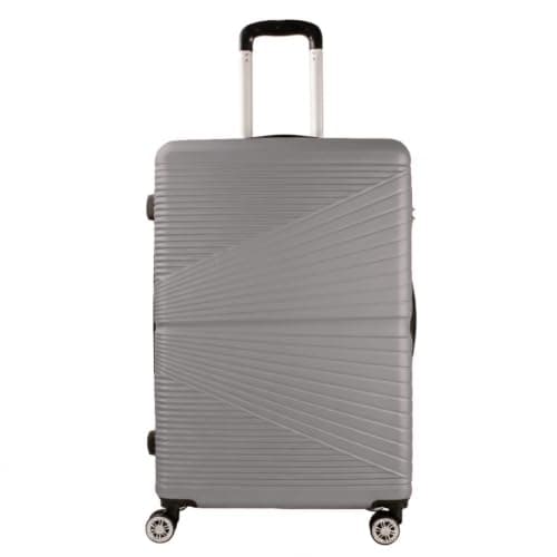 Set of 3 Pcs Luggage Hard Shell Suitcase, Silver — view 5