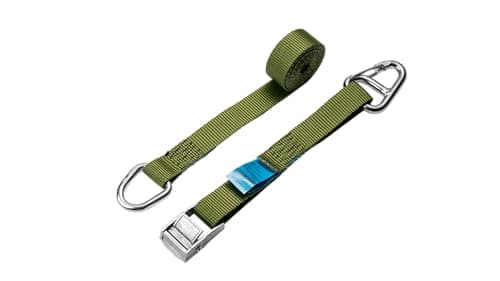 LOADCARE Luggage Strap for Load Securing, Two-Part LC 175 daN Tension Strap for Boot, Passenger Car Luggage Strap 25 mm Strap Width with Quick View Label, 2 m (Olive Green)