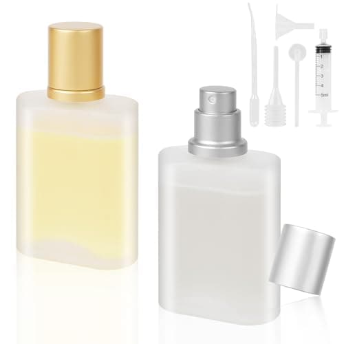 LOPHE Perfume Atomiser Refillable, Mini Perfume Refill Bottles, Empty Clear Glass Perfume Atomiser Spray Bottles, Portable Atomiser with Fine Mist for Daily Business Trips, 30 ml 2 Pcs