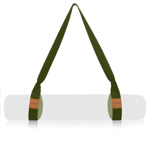 YOGATI® Adjustable Non-Slip Yoga Mat Strap | Yoga Straps for Stretching, Pilates Mat Carry Strap and Fitness Stretch Straps, Exercise Mat Sling for Travel, Gym, Studio and Home Workouts - Green