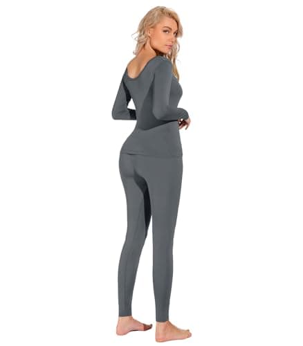 Liang Rou Women's Scoop Neck Top & Bottom Ultra Thin Thermal Underwear Set — view 2