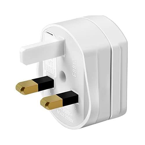 Gadgets Hut UK - White Plug Adapter 1A Fused Shaver Plug Adaptor, UK 2 Pin to 3 Pin Adapter Plug UK Electric Toothbrush Adapter UK - Ideal for Electric Shavers and Toothbrushes — view 2