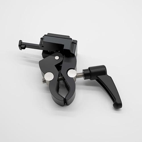 LSYRIA V Mount Universal Crab Clamp V Lock Battery Quick Release Super Adjustable Mount Tripod Adapter Holder for Light Stand Tripod Legs, Compatible with DSLR Camera Battery (Black) — view 3