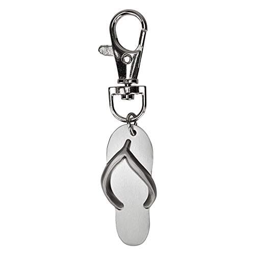 Travel Clip on flip Flop Design Metal Bag Charm with Travel Safely Message — view 4