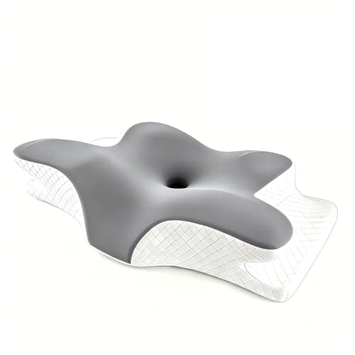 Cervical Memory Foam Pillow, Orthopedic Neck Support Contour Pillow for Side & Back Sleepers, Available in 7 cm and 12 cm Heights, Washable Cover