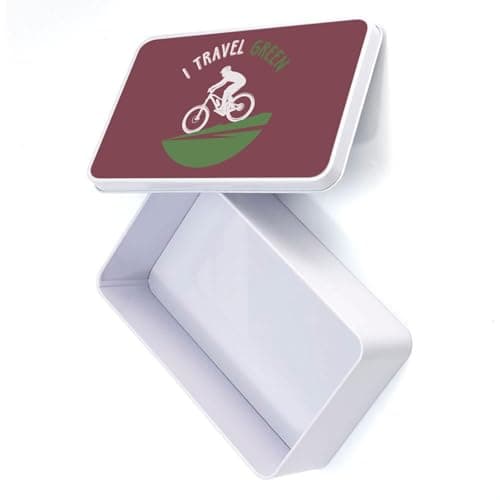 Fabulous Red Metal Box – I Travel Green Mountain Bike Travel Nature – 11 x 18.5 x 5.5 cm – Storage Box, Key, Tools, Lunch Box, Sugar, Biscuit — view 4