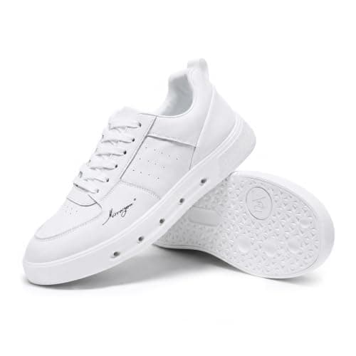 Mirroryou Mens Casual Dress Sneakers Lace-up Fashion Shoes White 10