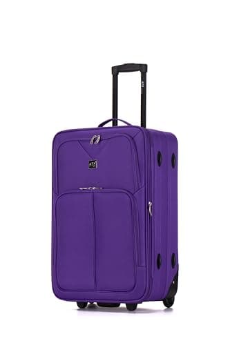 ATX Luggage 26” Medium Suitcase Expandable Durable Lightweight Suitcase with 2 Wheels & Built-in 3 Digit Combination Lock (Purple, 79 Liter)