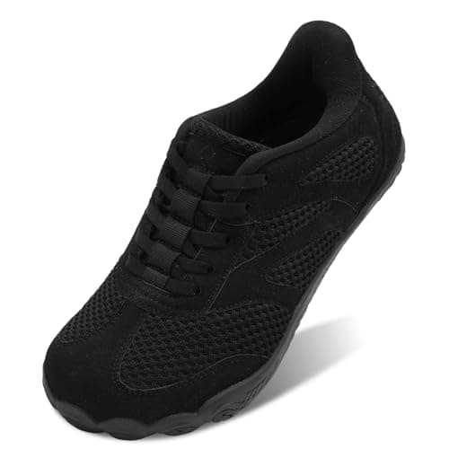 JOINFREE Men’s Walking Shoes Wide Fit Barefoot Trainers Slip On Trainers Zero Drop Minimalist Shoes Lightweight Breathable Gym Training Casual Shoes for Daily Wear Black Size 13
