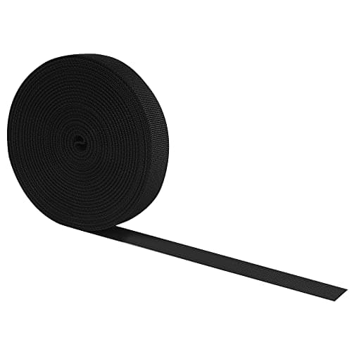 RETON 20MM 10 Yards Black Nylon Heavy Webbing Strap,Durable Luggage Straps, Elastic Bag Straps for Luggage Suitcase Rucksack Backpacks Cargo Strapping DIY Accessories (20MM, 10 Yards)