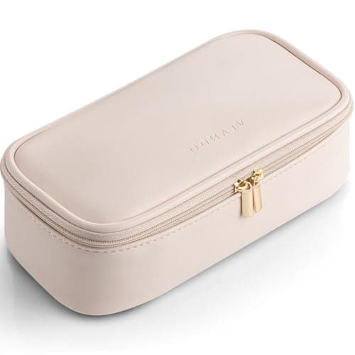 Travel Makeup Bag with Brush Compartment,Waterproof Small Make up Bag,Cosmetic Bag for Women,Pink