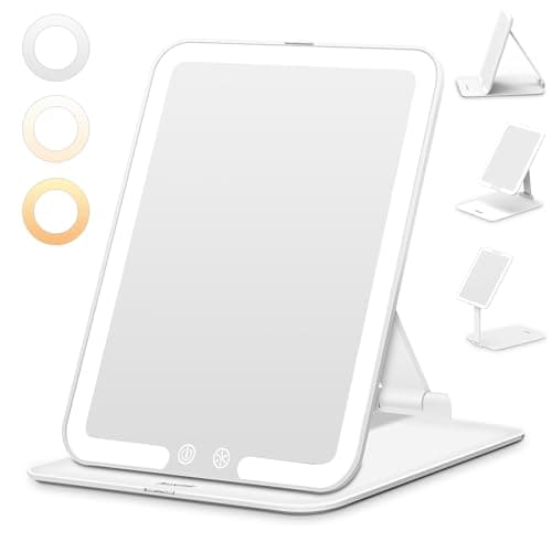 Auxmir Rechargeable Makeup Mirror, Portable LED Travel Mirror with Light