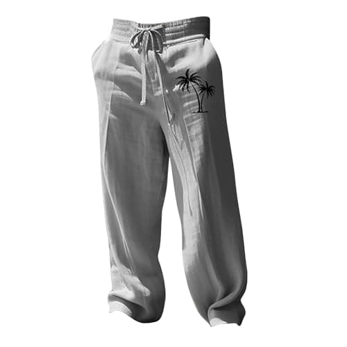 Lightweight Summer Trousers for Men, Linen Look Fabric, Wide Leg Profile, Stretch Waist, Soft Drape, Pocket Detail, City Break, Travel Day, Garden Party, Coffee Run, Casual Friday Look