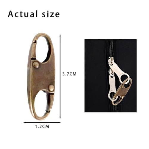 4 Pcs Small Zipper Clips,Double Opening Snap S Hooks Backpack Zipper Lock Anti Theft,Detachable Gunmetal Anti Theft Zip Lock for Bag, Tent, Handbags, Camping, Fishing, Traveling, Outdoor Sports — view 2