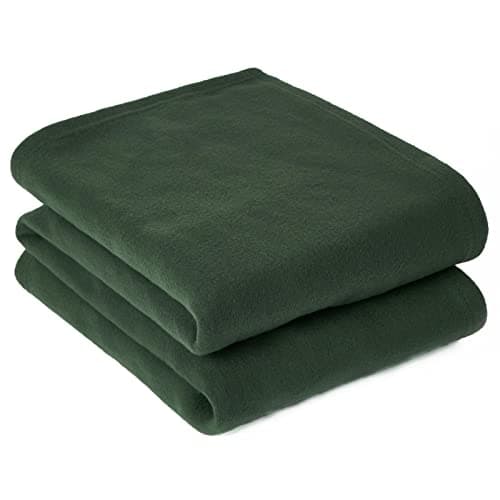 Dreamscene Polar Fleece Blanket for Bed, Super Soft Warm Cosy Plain Forest Green Throw Over Sofa Lightweight Fluffy Small Blanket Throw Single Bedspread, 120 x 150cm