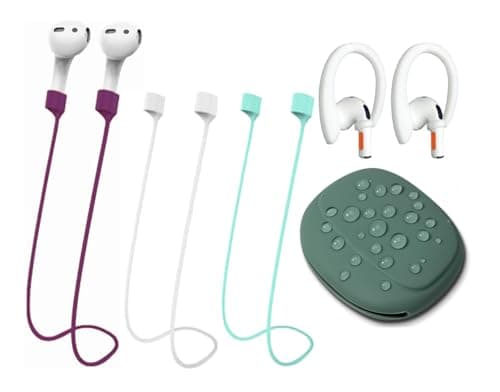 Magnetic Anti-Lost Straps for AirPods, Soft Silicone Sports Lanyard, Neck Rope Cord -(3-Pack) Wireless Headphones Anti-Lost Rope (Wine red / White / Light Purple)